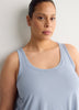 Textured Striped Swing Tank Top with Racerback Fooler - Active Zone