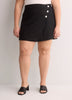 Linen-Blend Buttoned Skort