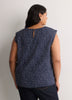 Responsible, Straight Extended-Sleeve Silky Blouse with Decorative Buttons