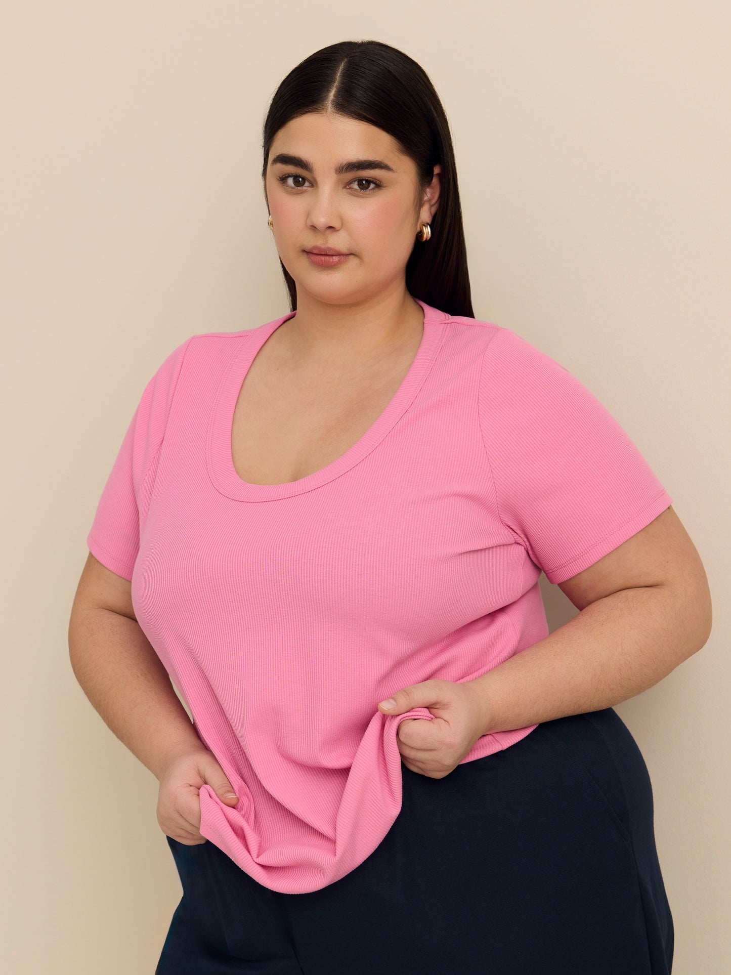 Short-Sleeve Scoop Neck Top