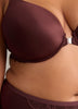 Brown Padded Plunge Bra with Magnetic Front Closure - Déesse Collection