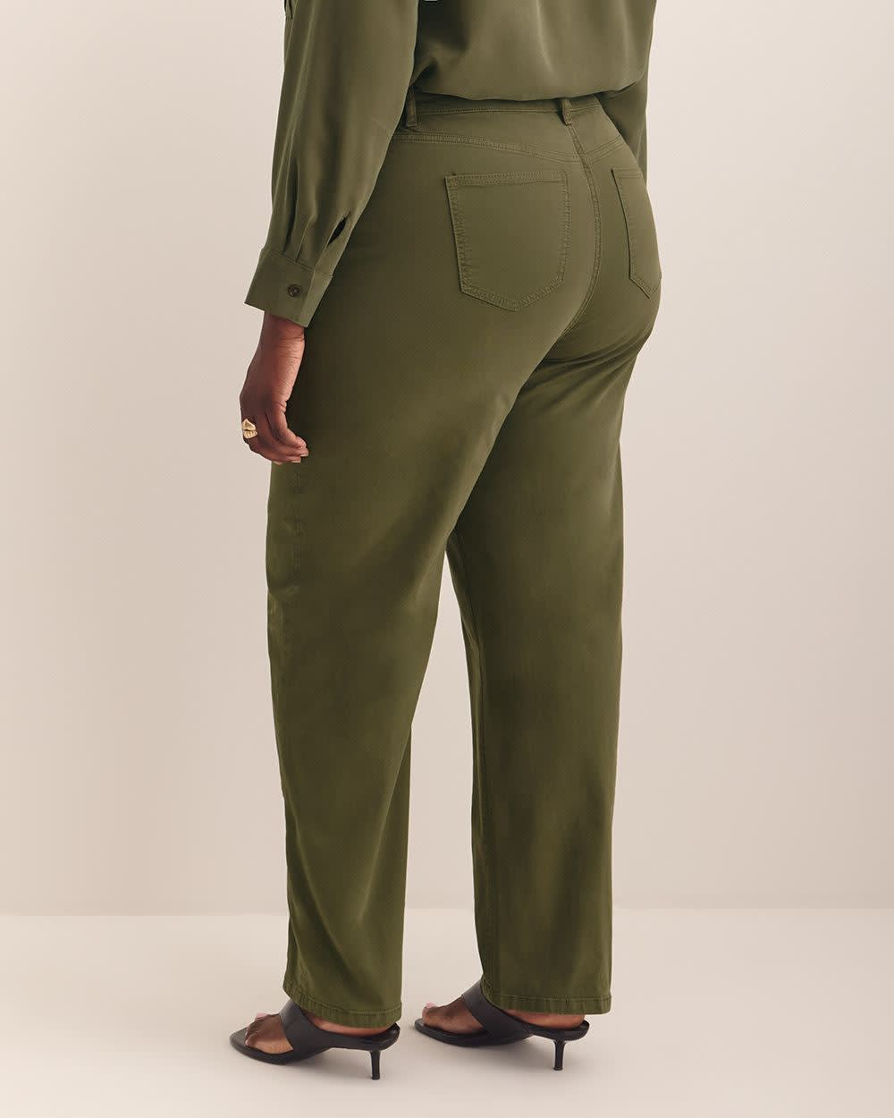 Pantalon en twill vert style ranch - Addition Elle