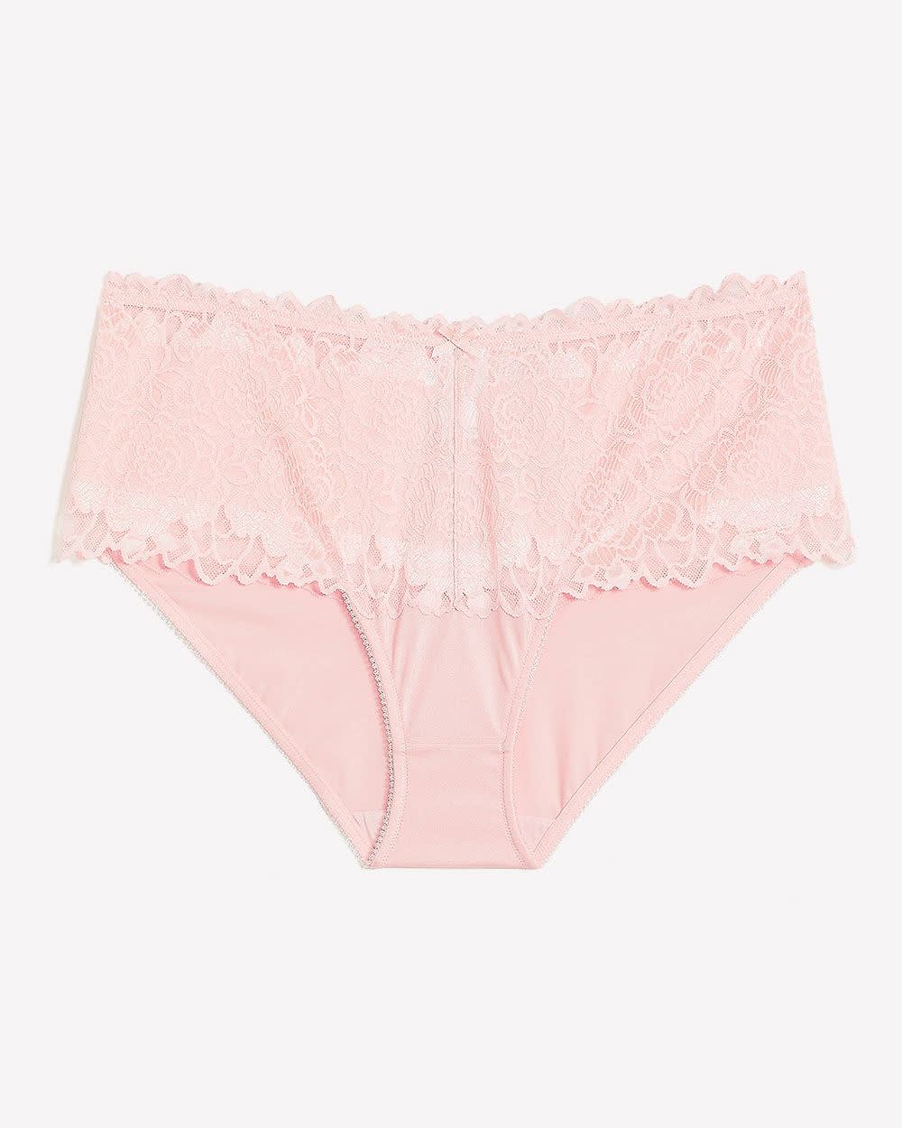 Culotte classique en dentelle rose - Déesse Collection