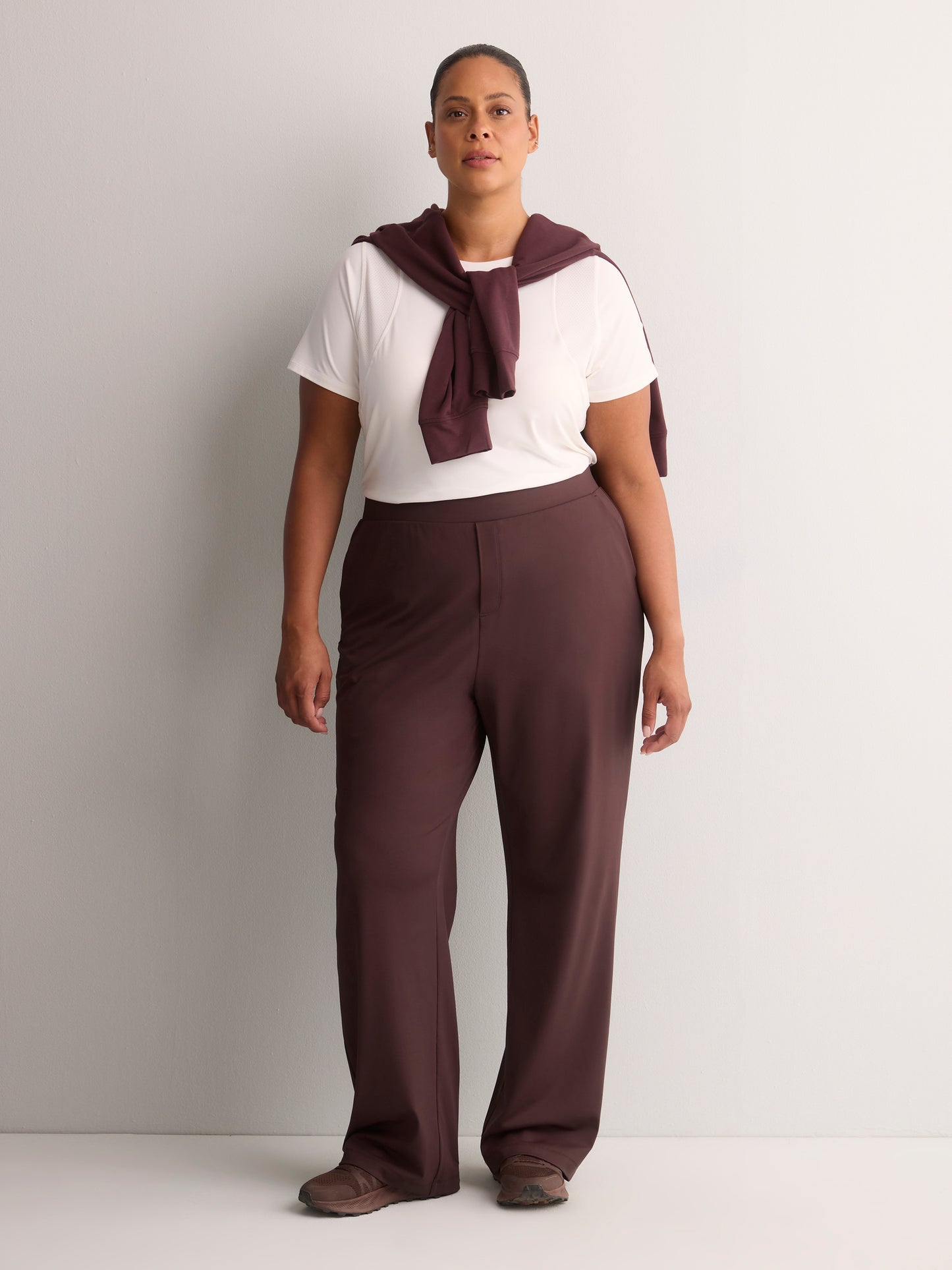 Brown Hybrid Straight Pull-On Pant - Active Zone