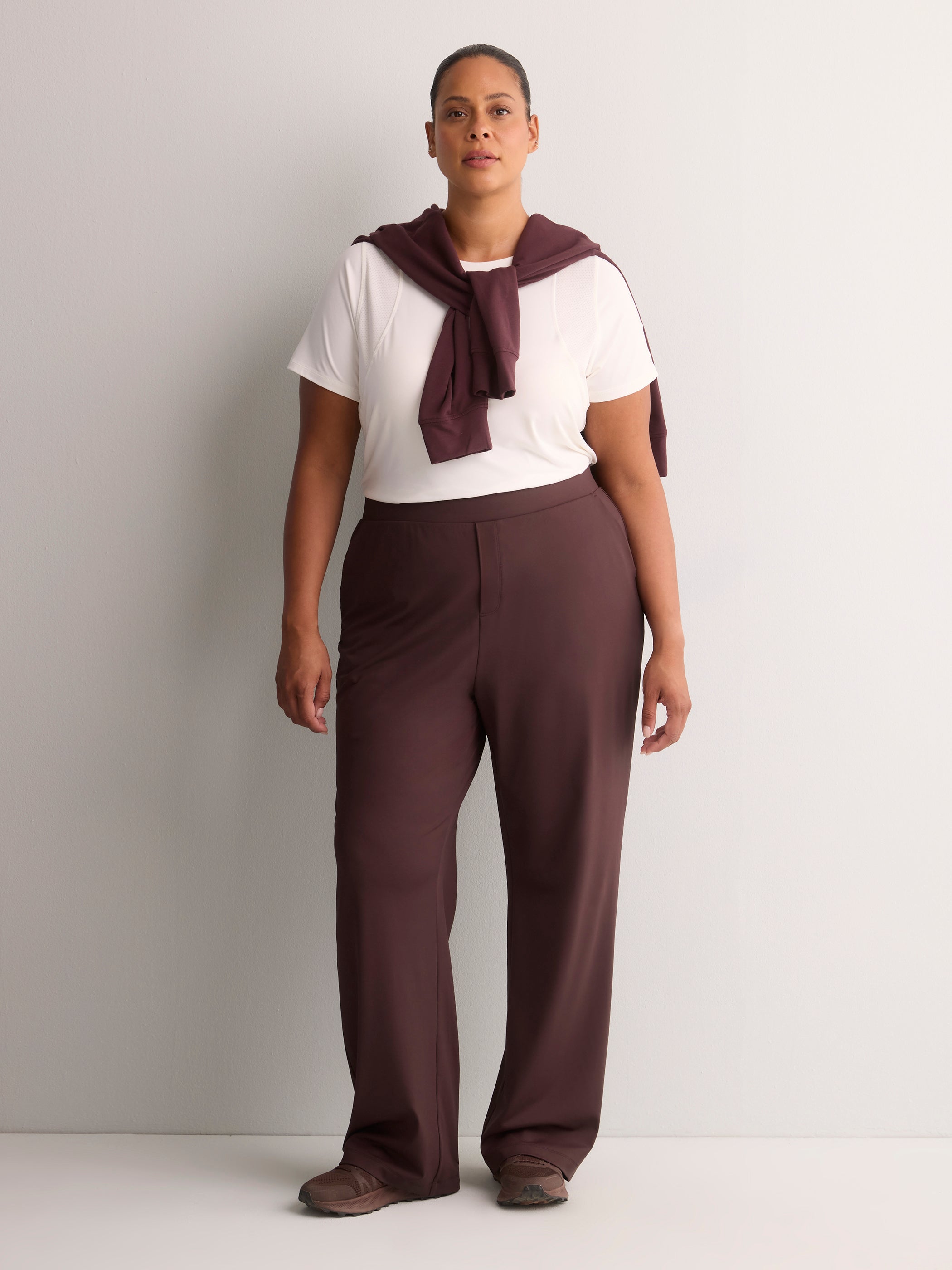 Brown Hybrid Straight Pull-On Pant - Active Zone