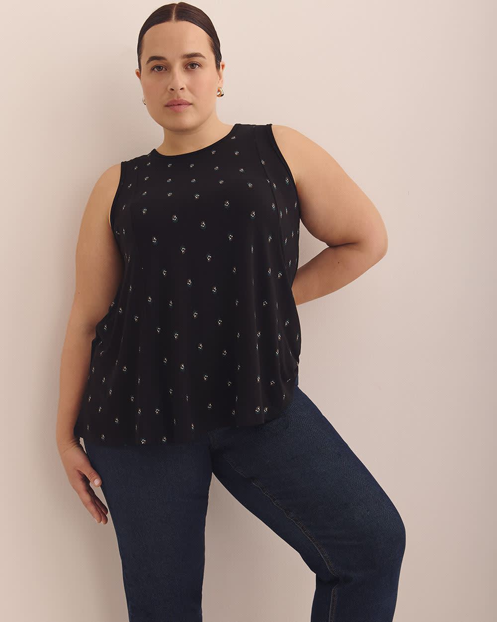 Printed Scoopneck Swing Cami with Princess Seams