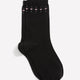 Scalloped-Edge Crew Socks with Hearts Placement Print