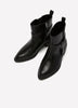 Wide Width, Winona Black Faux Leather Low-Heel Bootie with Buckle
