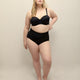High-Waisted Cincher Brief with Striped Mesh - ti Voglio