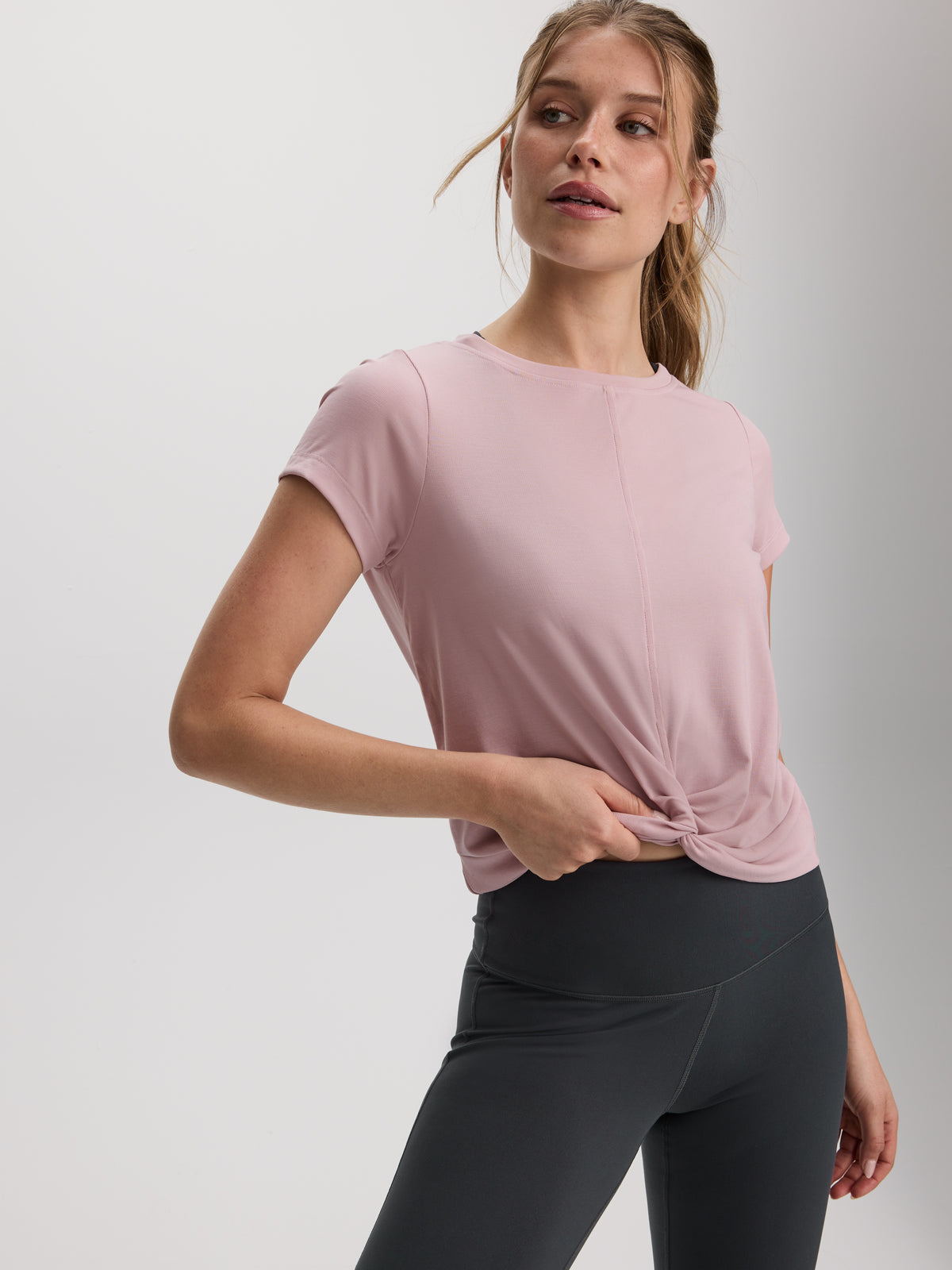 Short-Sleeve Crew-Neck T-Shirt with Twisted Detail - Hyba