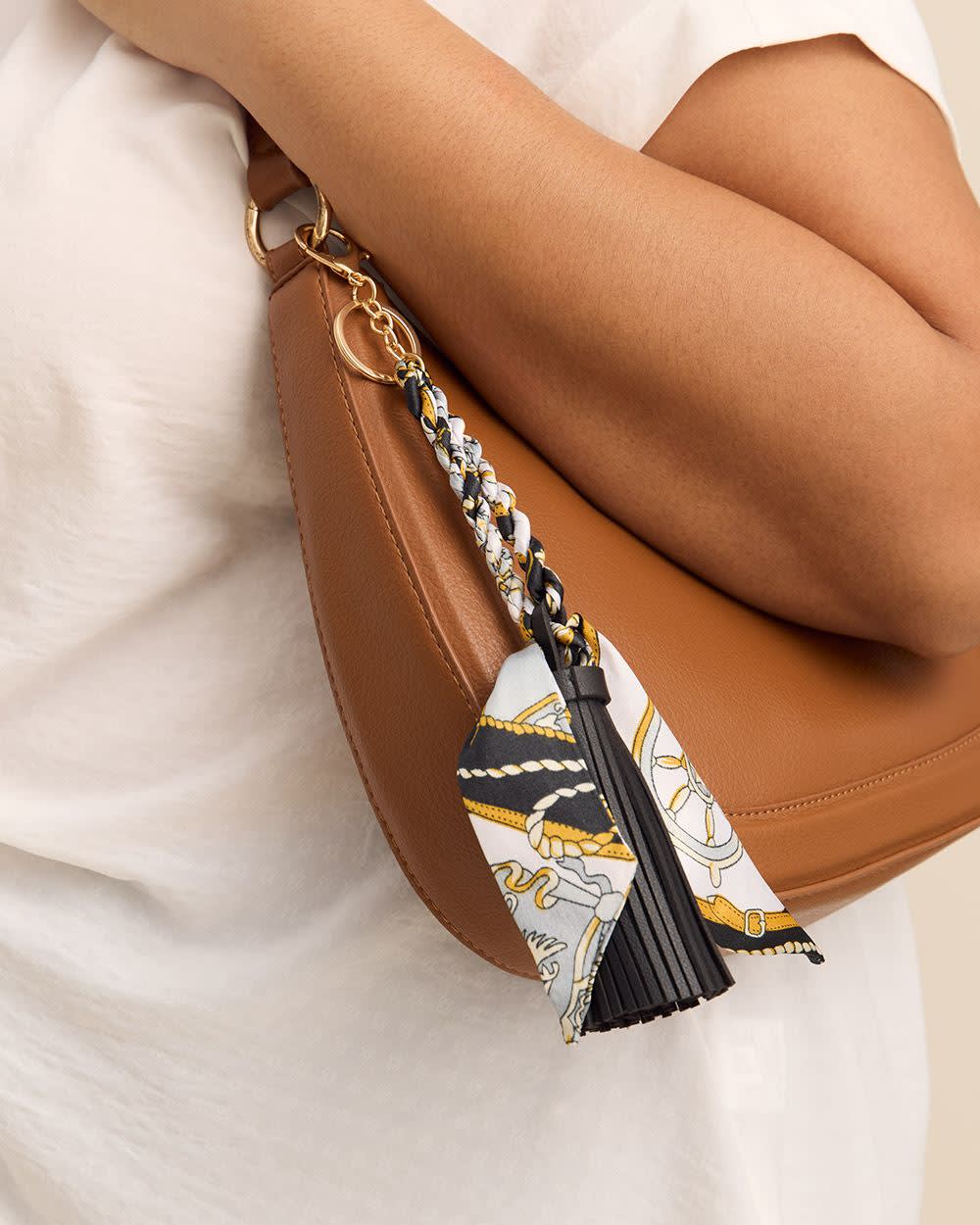 Twisted Scarf Keychain Bag Charm with Tassel