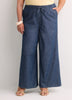High-Rise Palazzo-Leg Pull-On Denim Pant - d/C JEANS