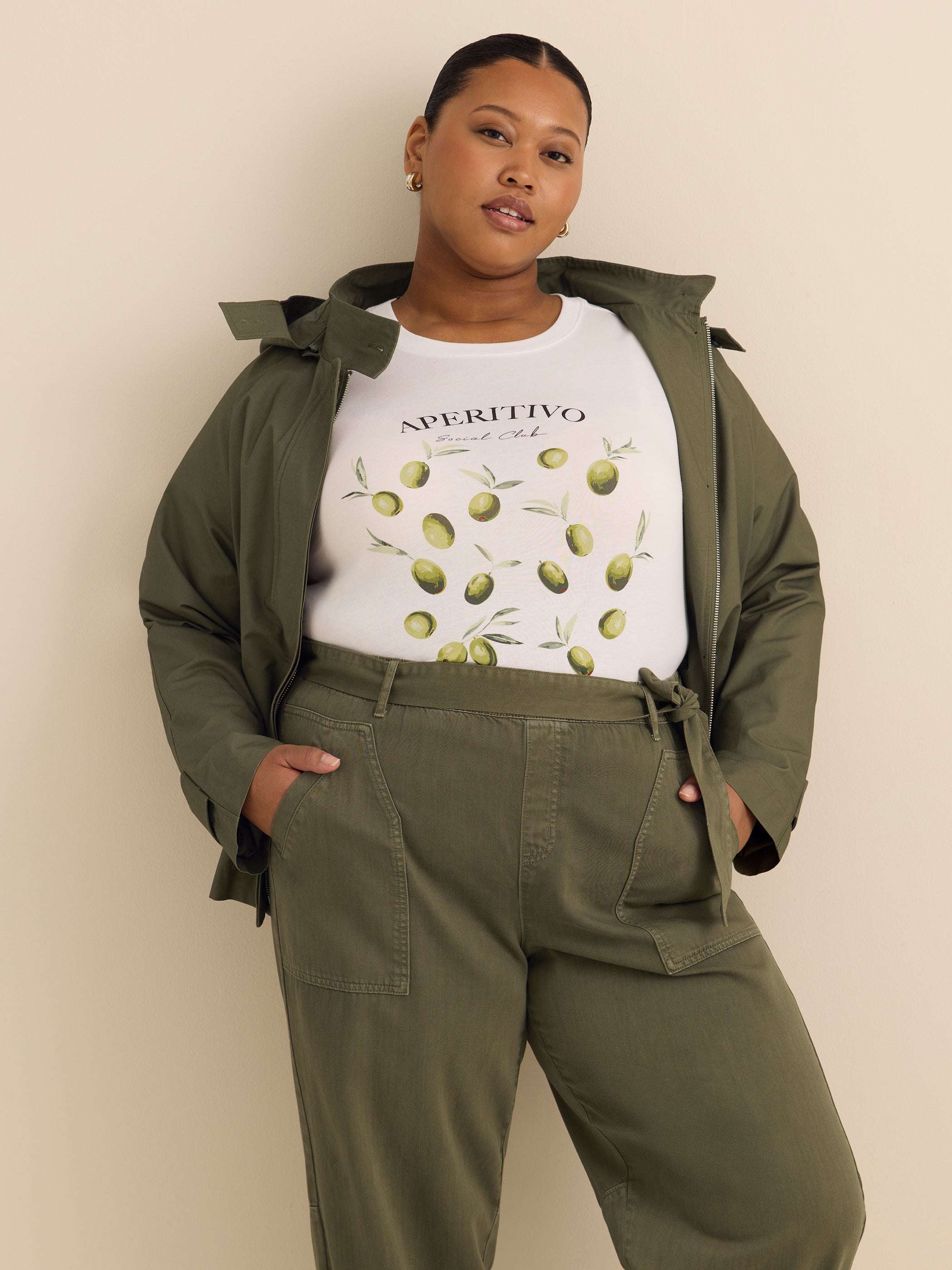 Tencel Blend Slight Barrel-Leg Pant