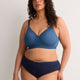 Blue Dotted Wireless Padded Lounge Bra - Déesse Collection