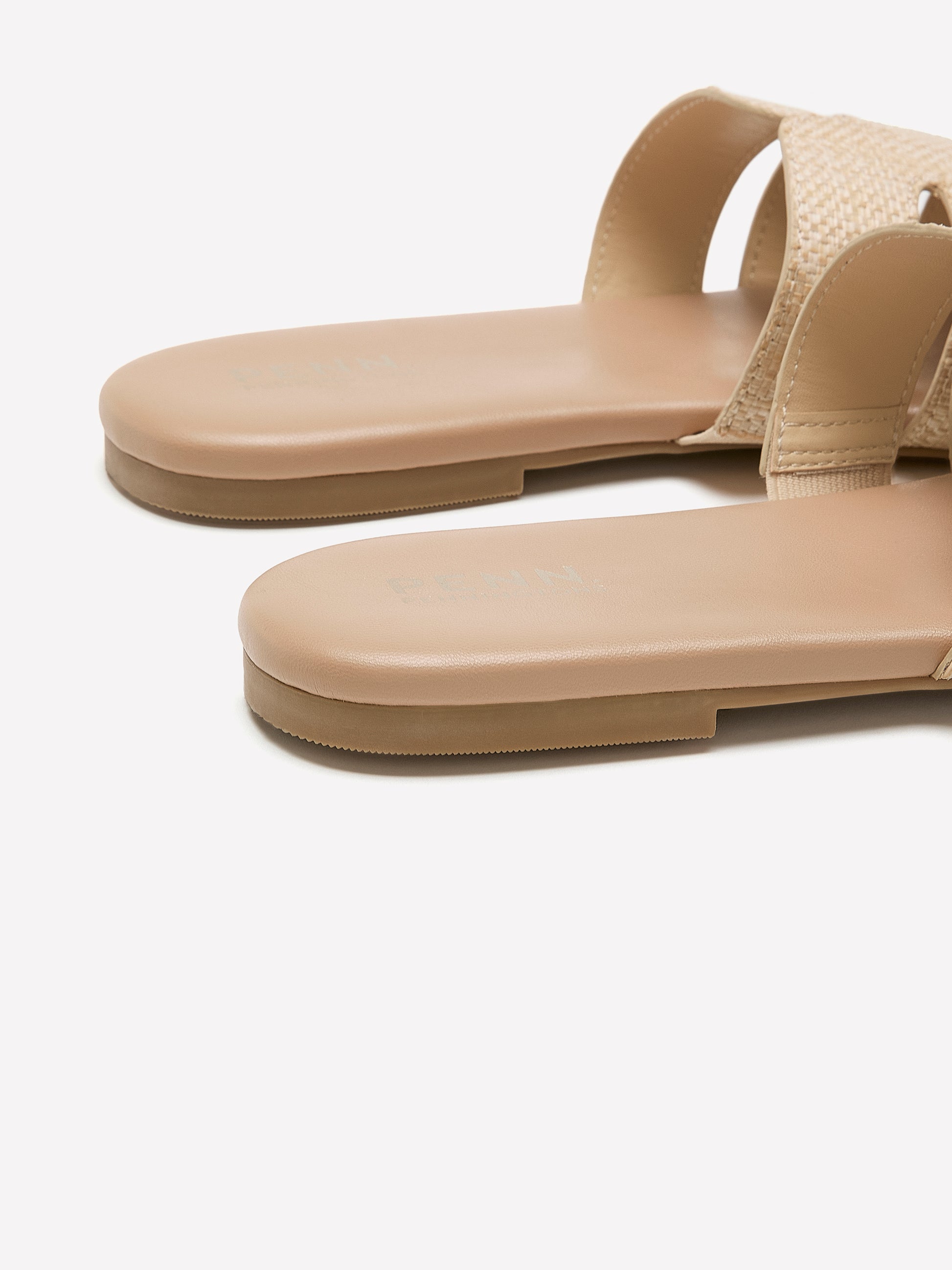 Wide Width, Raffia H-Band Flat Sandal