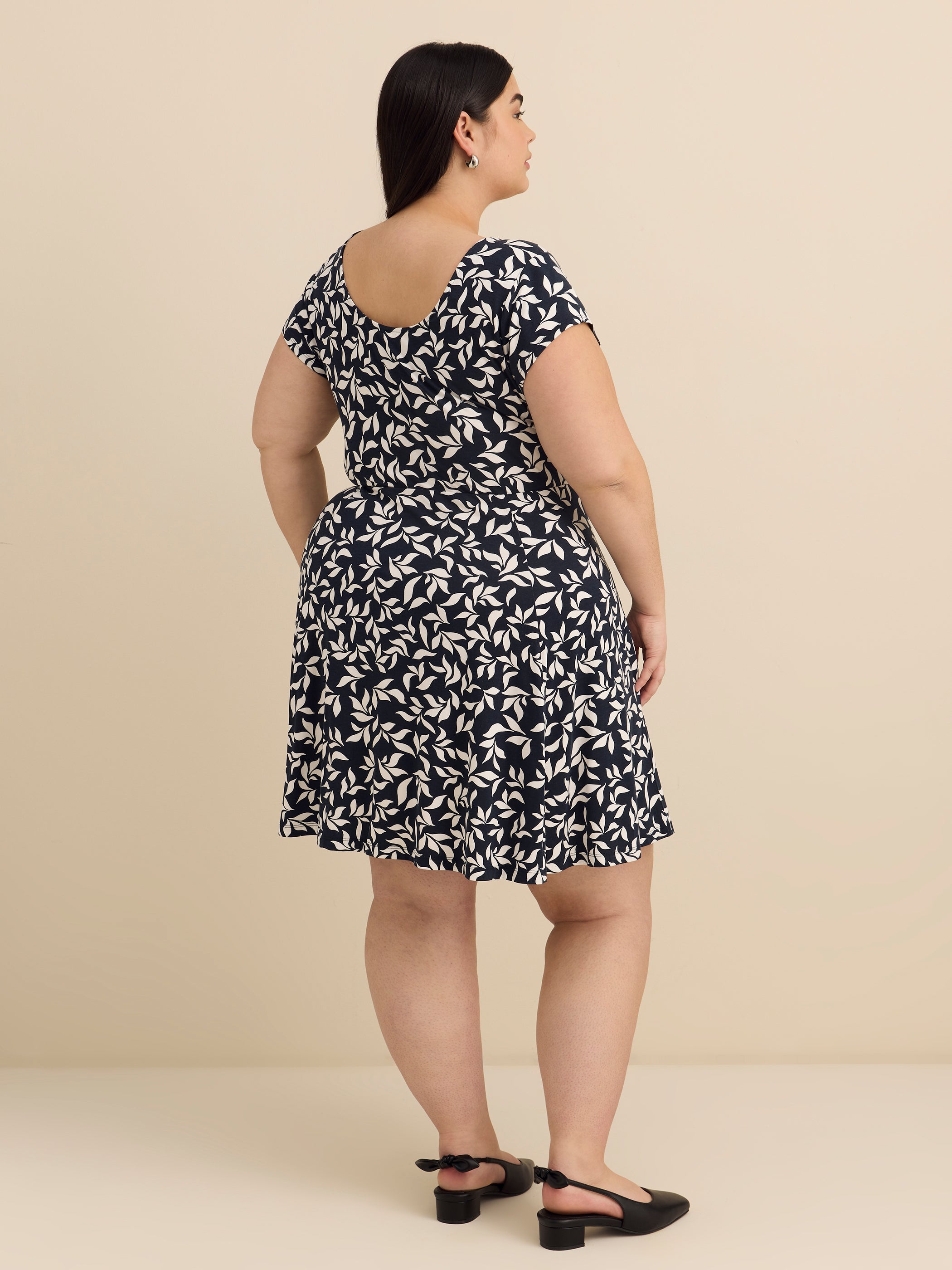 Responsible, Scoop Neck Dress with Cap Sleeves