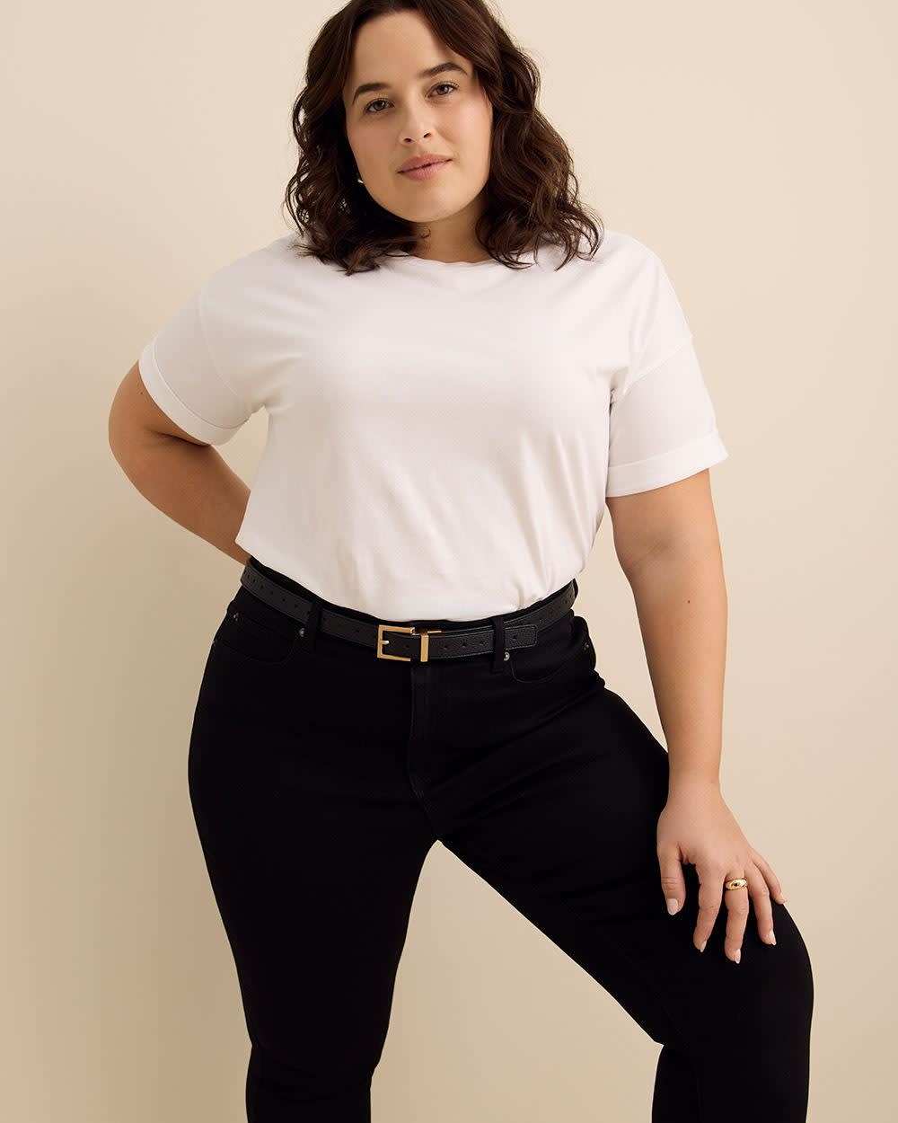 Legging en denim noir à taille moyenne, coupe classique - d/C JEANS