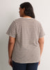 Curvy-Fit White Rugby Striped Short-Sleeve Crew-Neck Tee