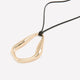 Long Rope Necklace with Golden Pendant