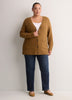 Straight-Fit V-Neck Tunic Cardigan