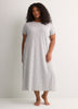 Heather Gray Moon-Print Short-Sleeve Long Sleepshirt - tiVOGLIO
