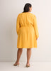 V-Neck Long Balloon Sleeve Empire Waist Dress