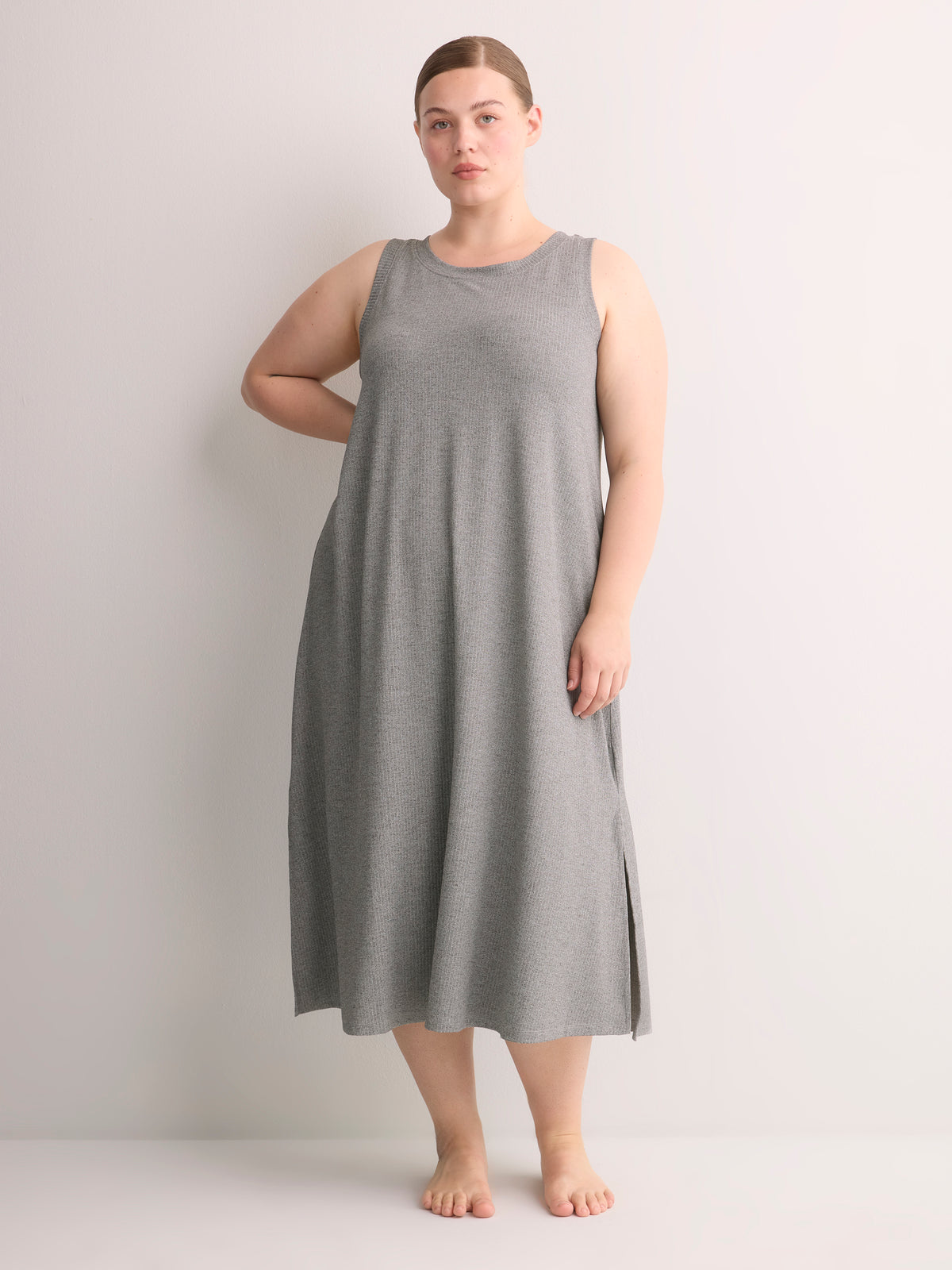 Sleeveless Long Rib Knit Sleepshirt - ti Voglio