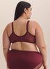 Underwire Burgundy Contour T-Shirt Bra with Lace - Déesse Collection