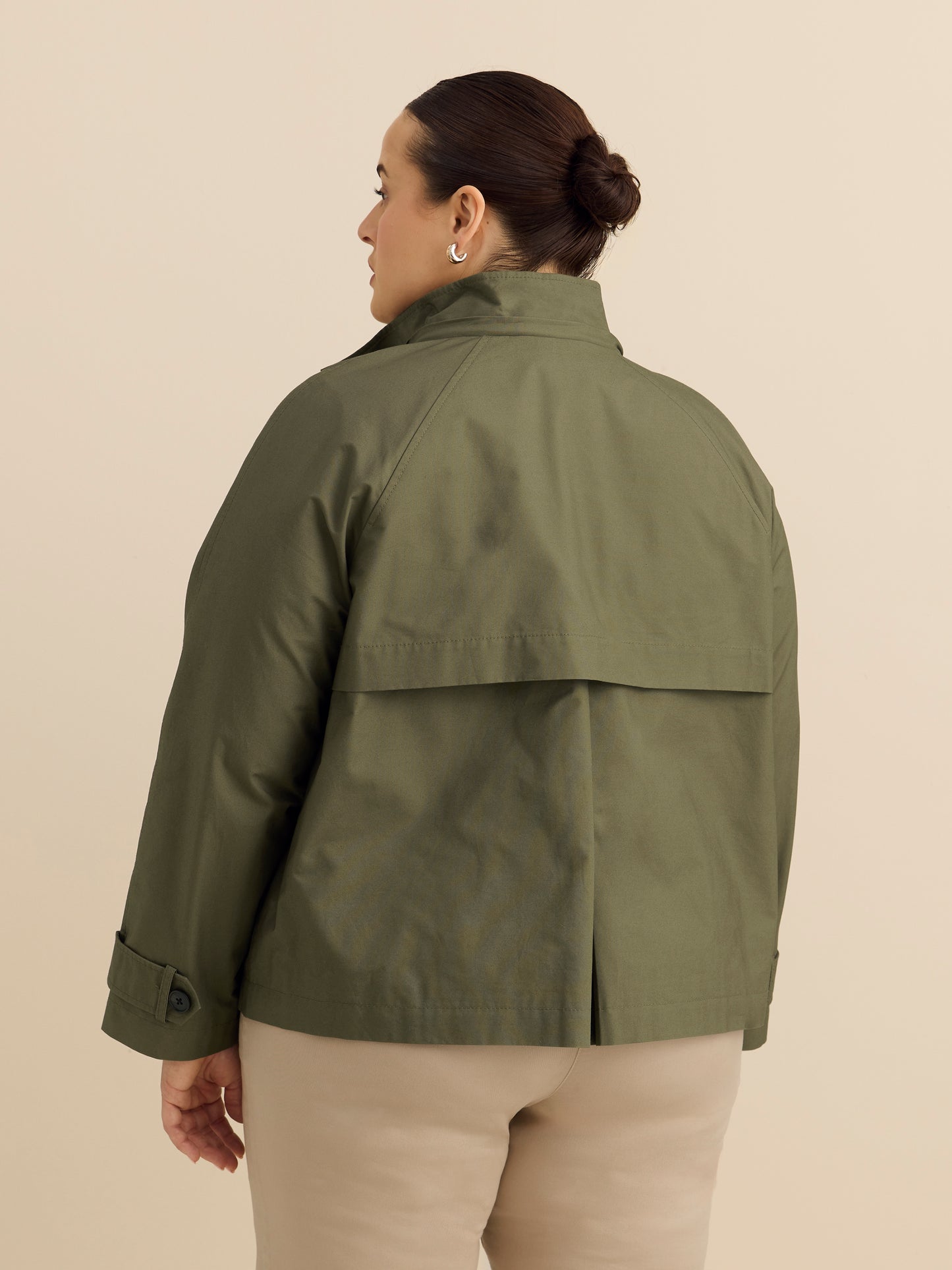 Grey Short Trench Jacket