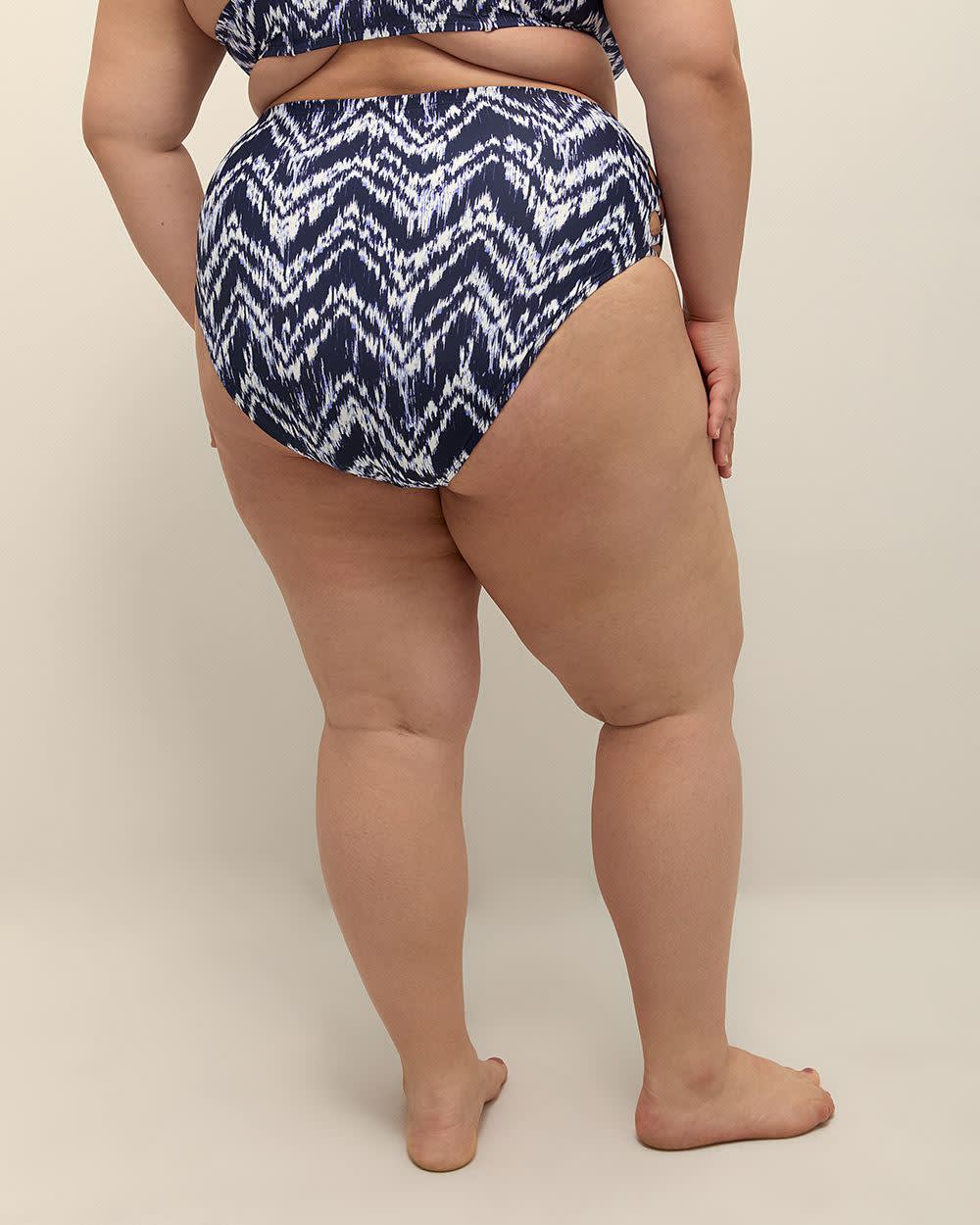 Herringbone-Print High-Rise Swim Brief