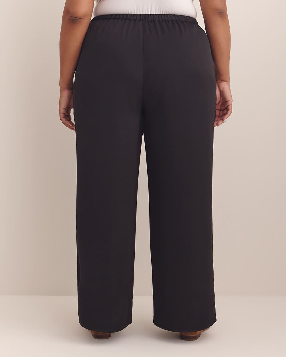 Penningtons Women's Wide Leg Pant – Satin, Pull-On, Slanted Pockets