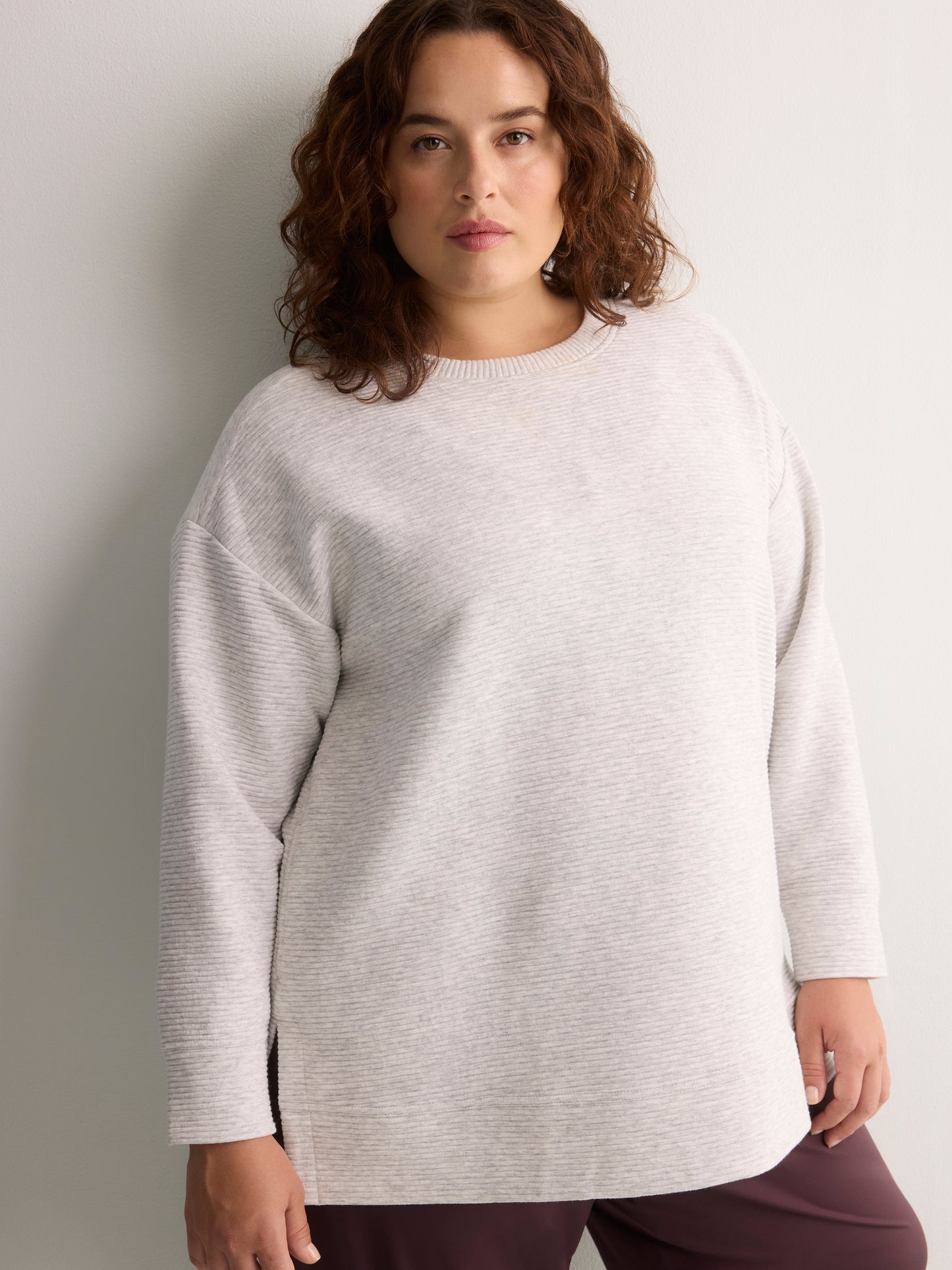 Ottoman Wide Crew Neck Tunic Top - Active Zone