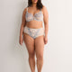 Grey Mesh Brief with Embroidered Front - Déesse