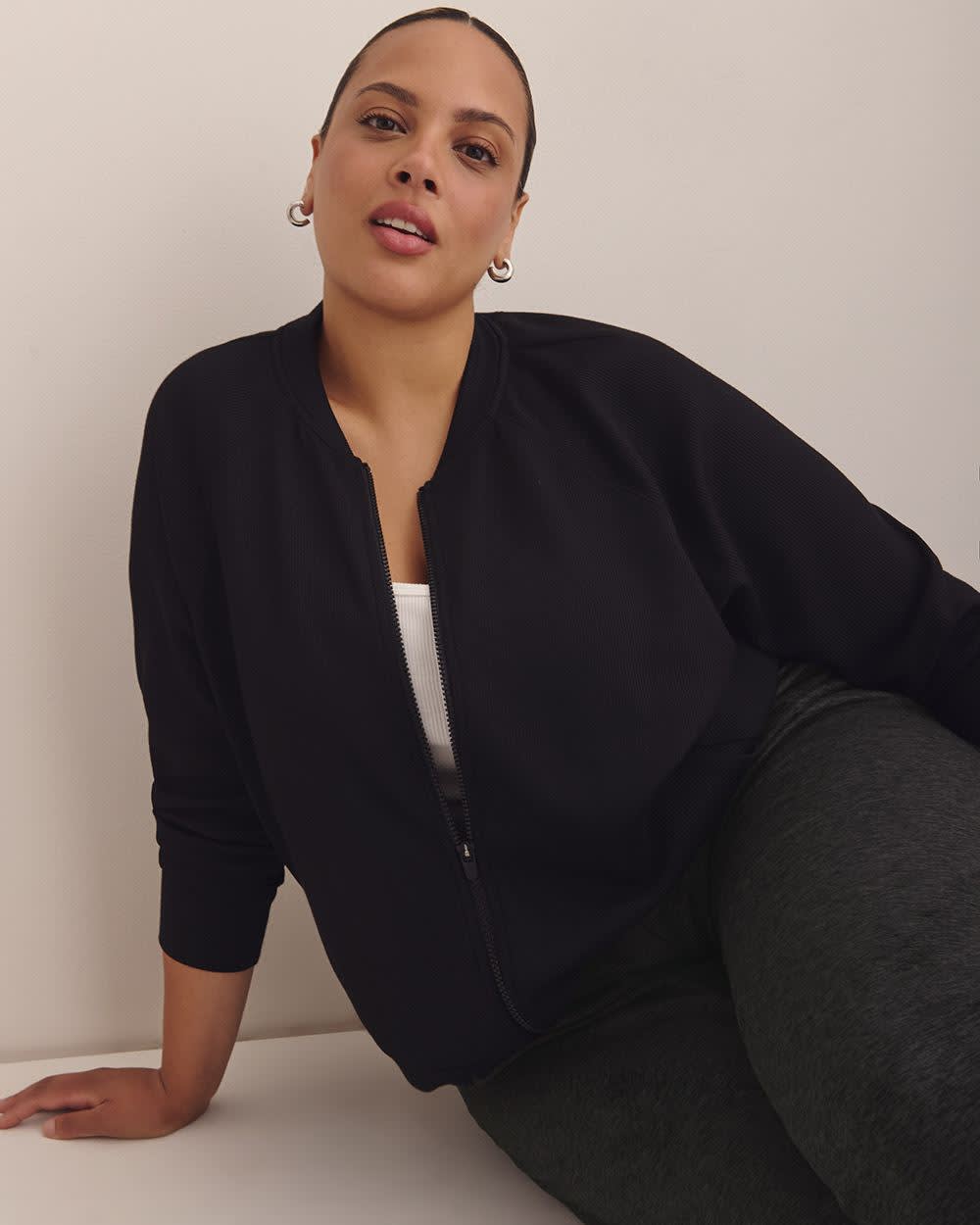 Pantalon ultradoux gris chiné à  jambe évasée - Active Zone