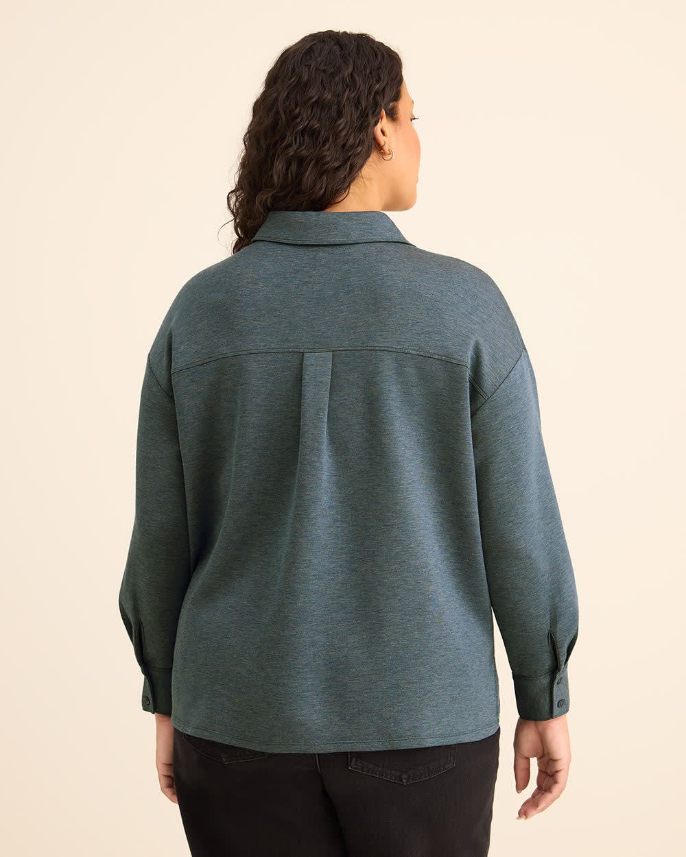 Buttoned-Down Stretch Knit Shirt