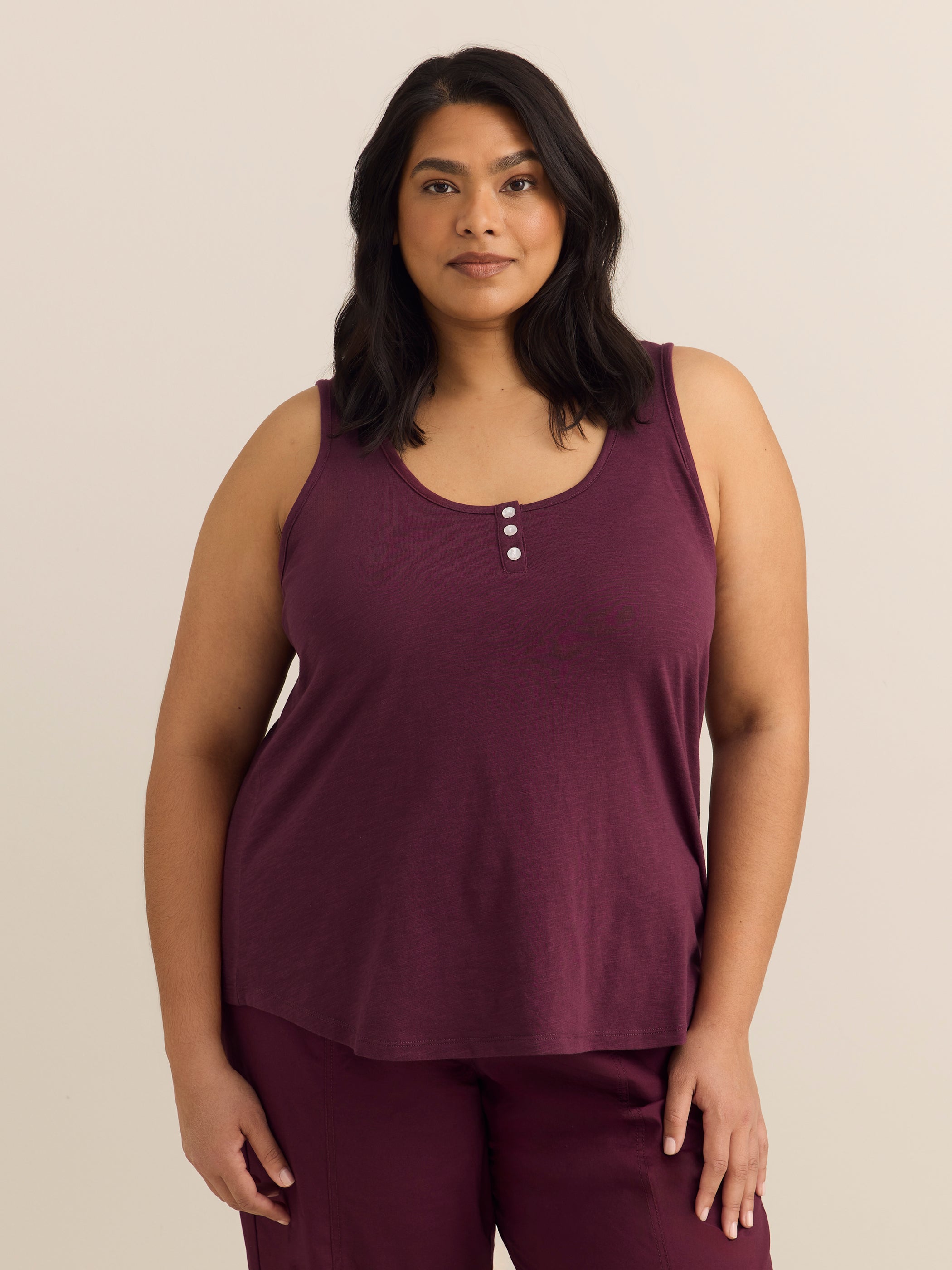 Straight Henley Tank Top