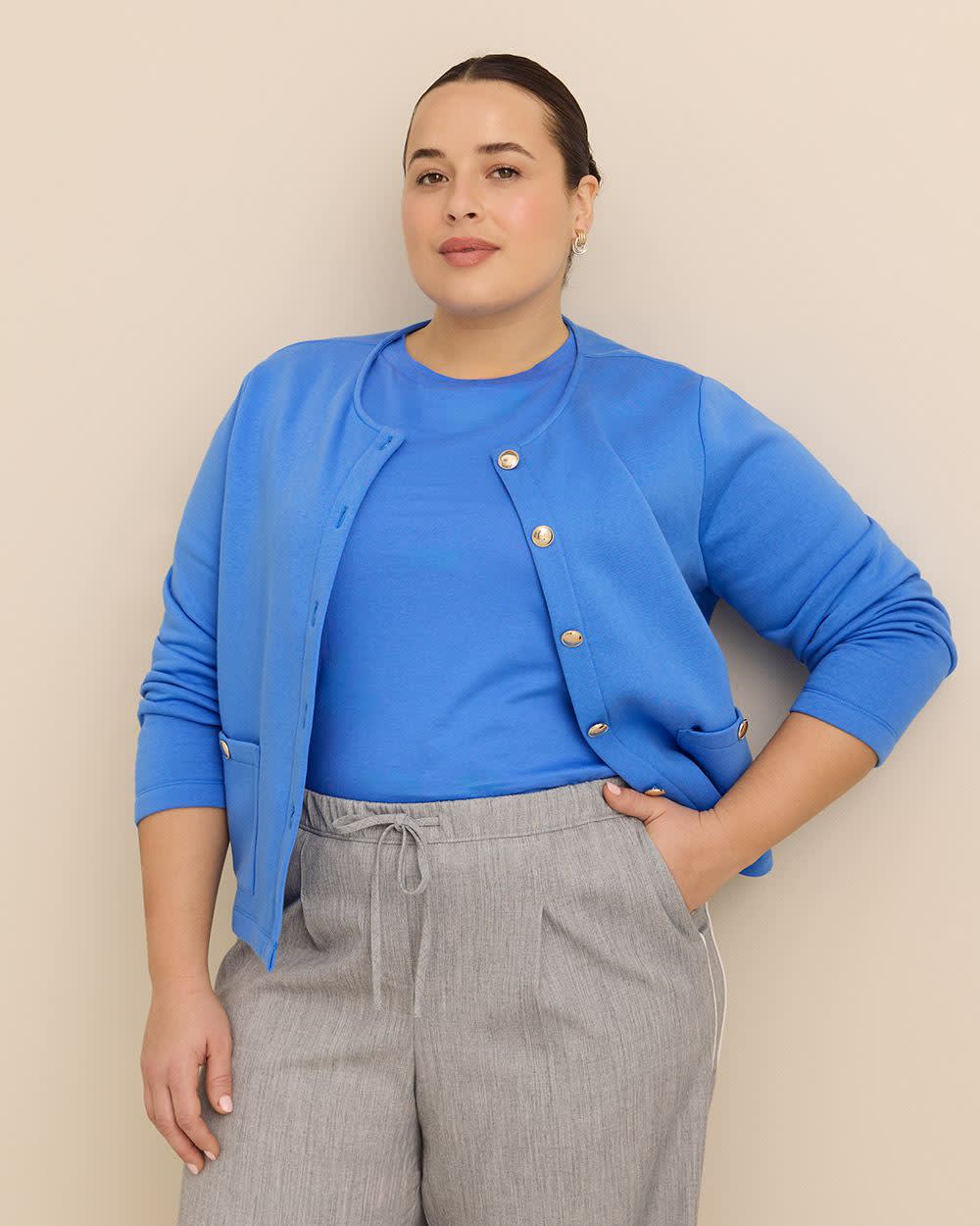 T-shirt à col rond, coupe carrée