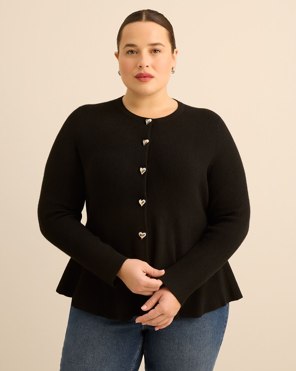 Chandail en tricot à manches longues et à basques, tissu responsable