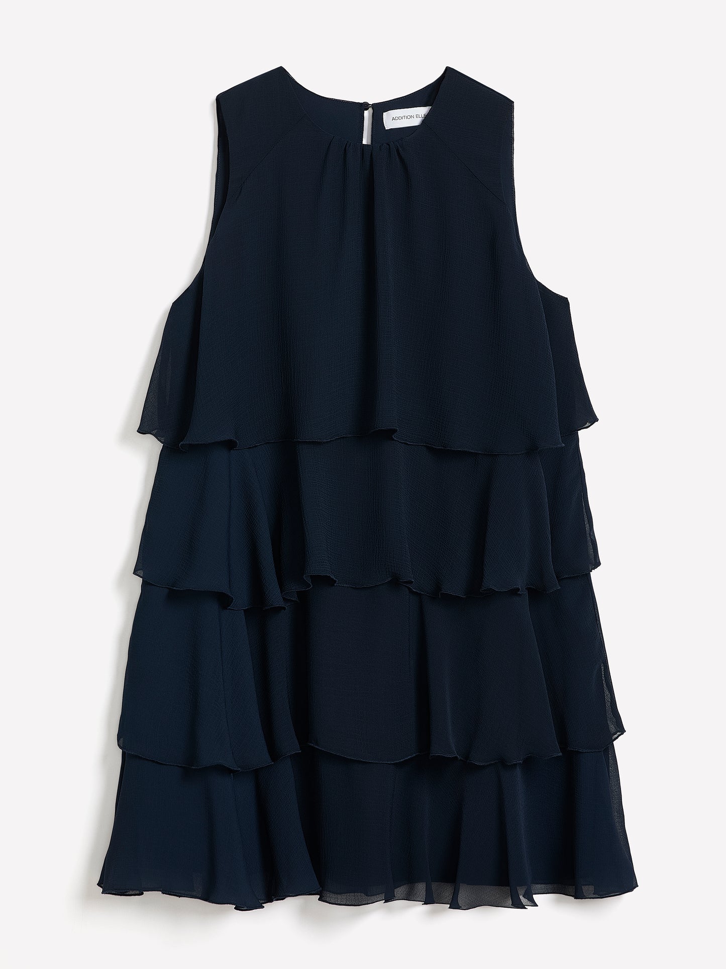 Blue Sleeveless Ruffled A-Line Dress
