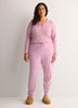 Pink Mini-Star Print Cotton Knit Jogger Pant - tiVOGLIO