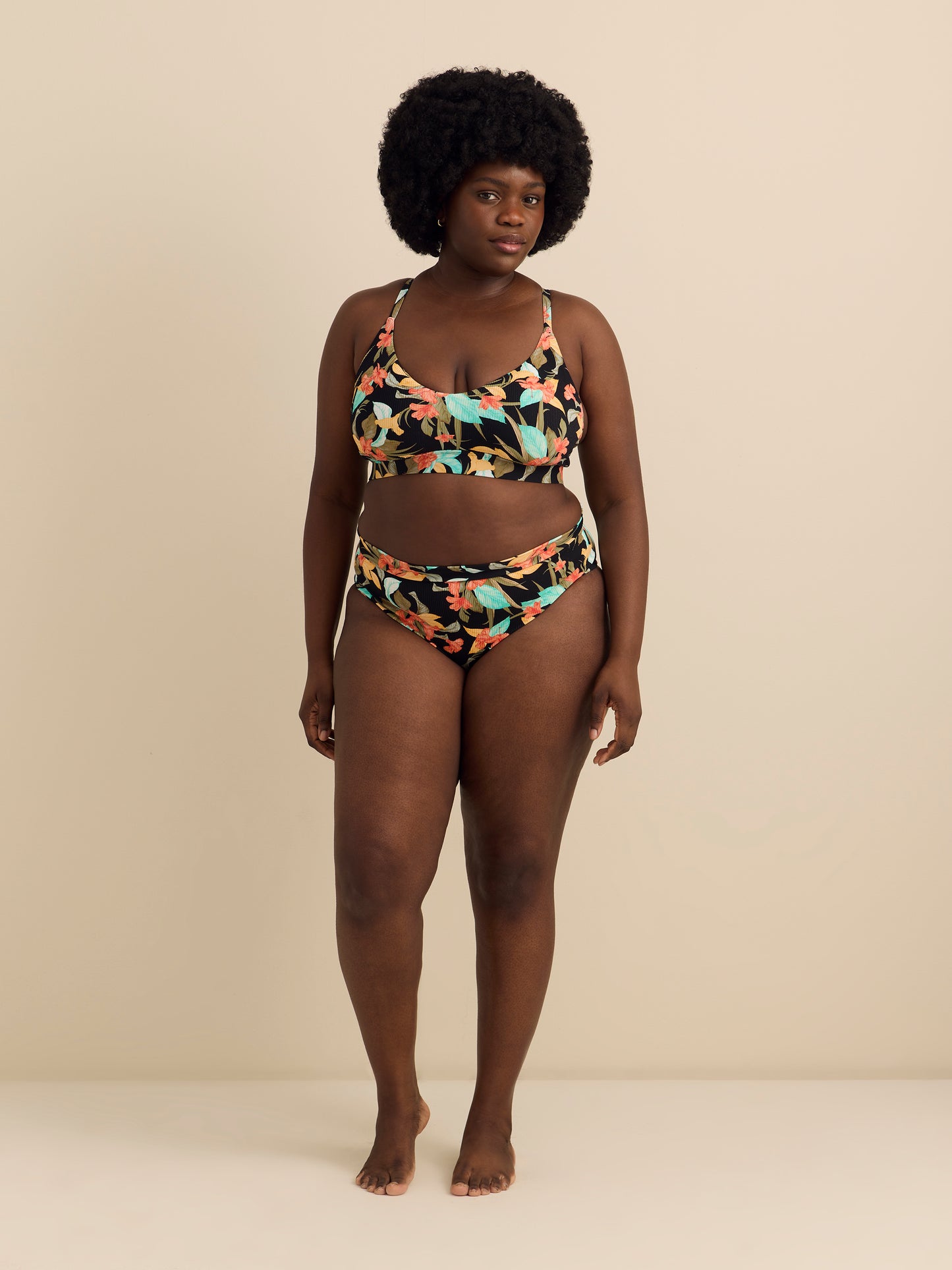 Ruth Floral Fixed Triangle Bikini Top - Body Glove