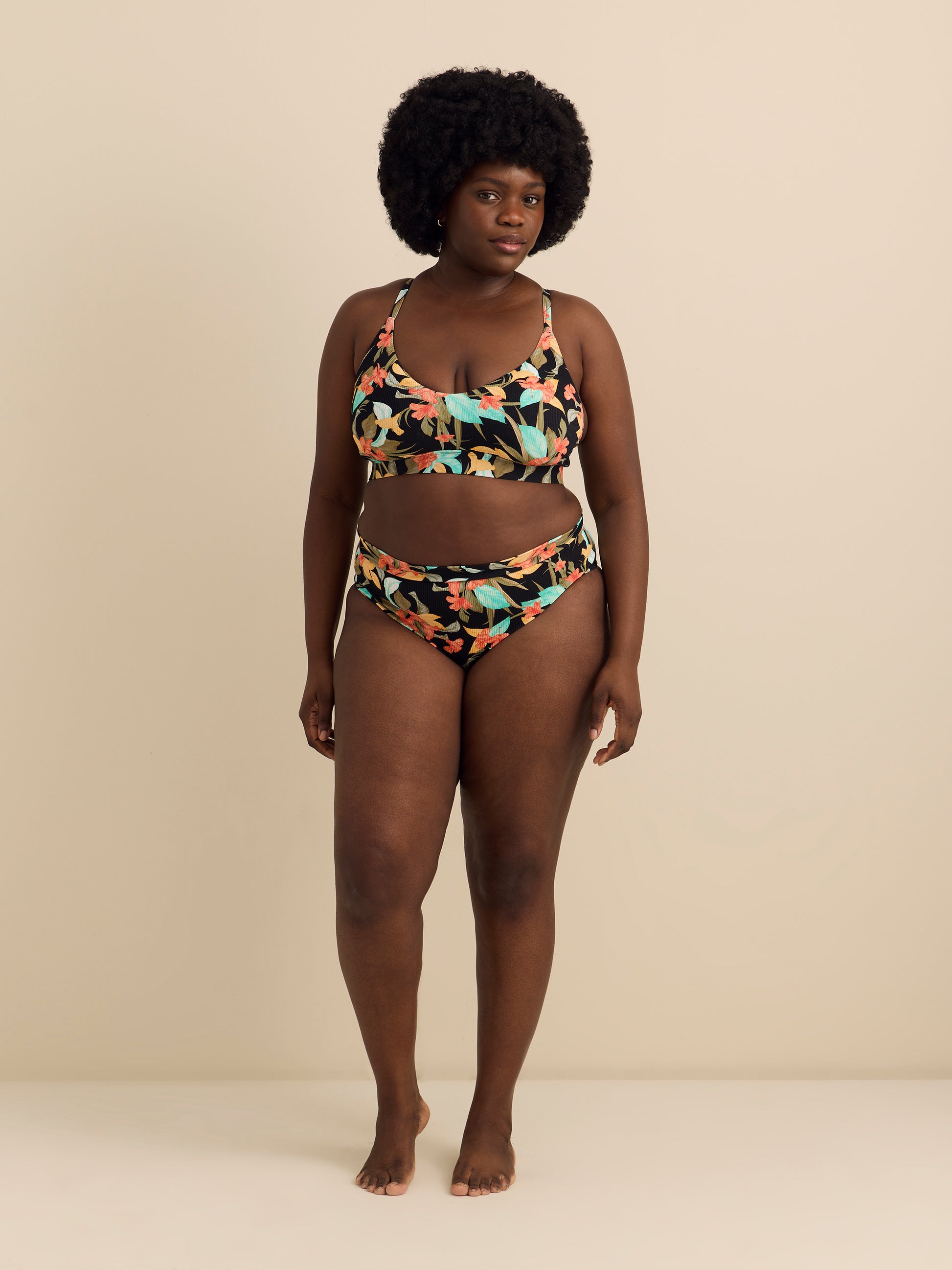 Ruth Floral Fixed Triangle Bikini Top - Body Glove