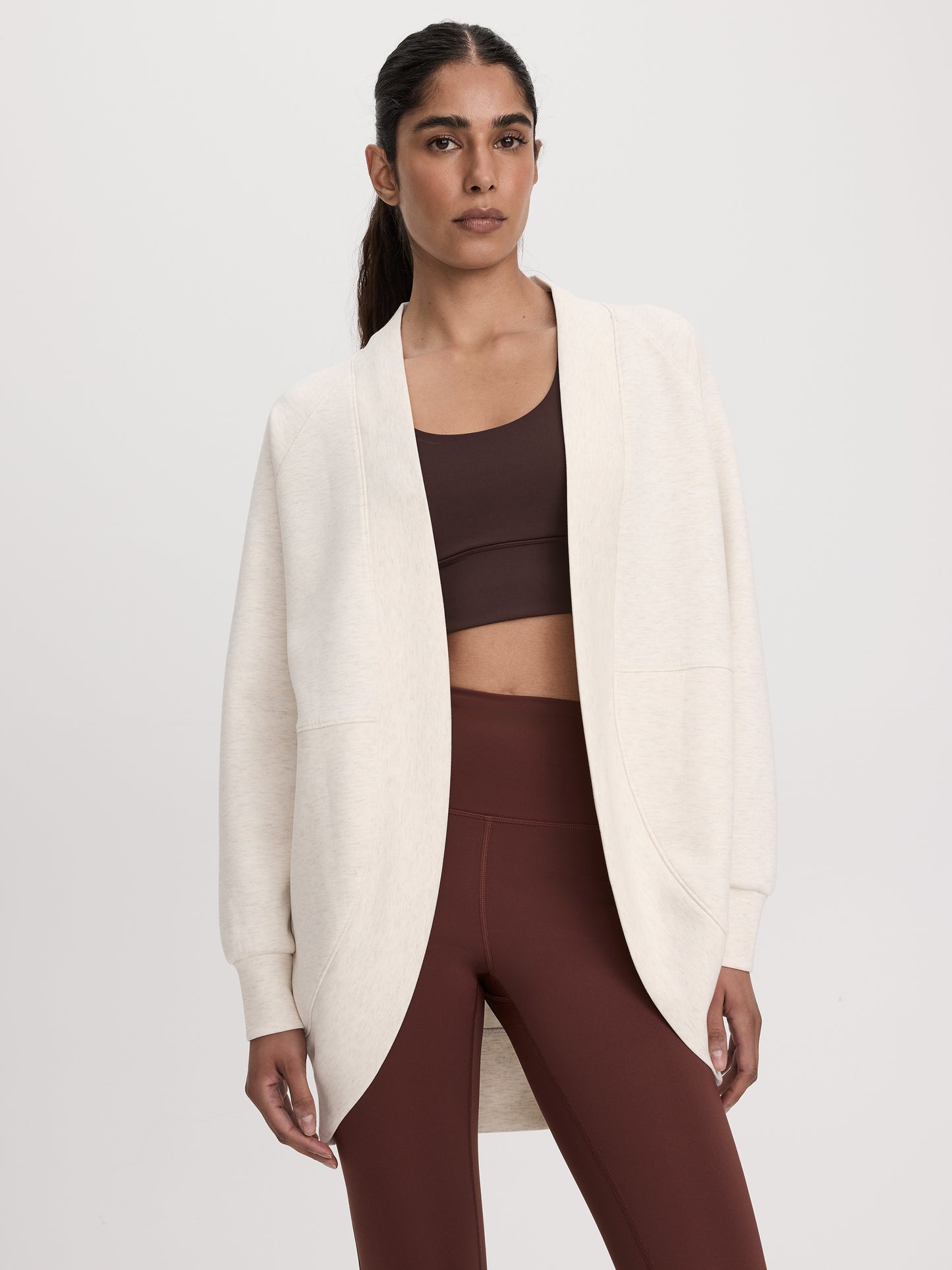 Long-Sleeve Open Cardigan with Pockets - HYLUX Hyba