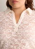 Straight-Fit Lace Polo Top