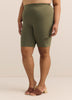 Bike Short with Eyelet Palm Tree Embroidery
