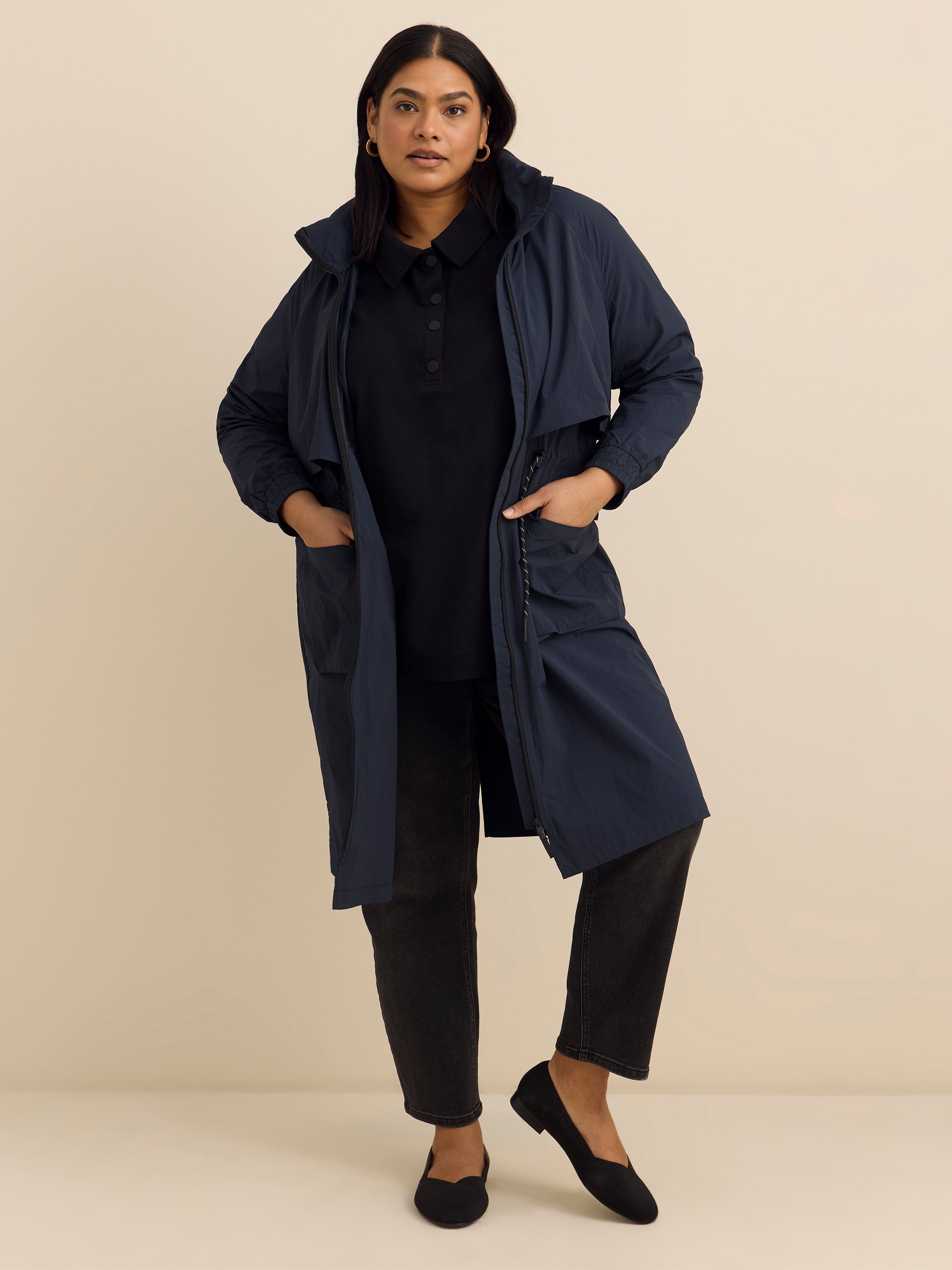 Manteau coupe-vent imperméable long - ActiveZone