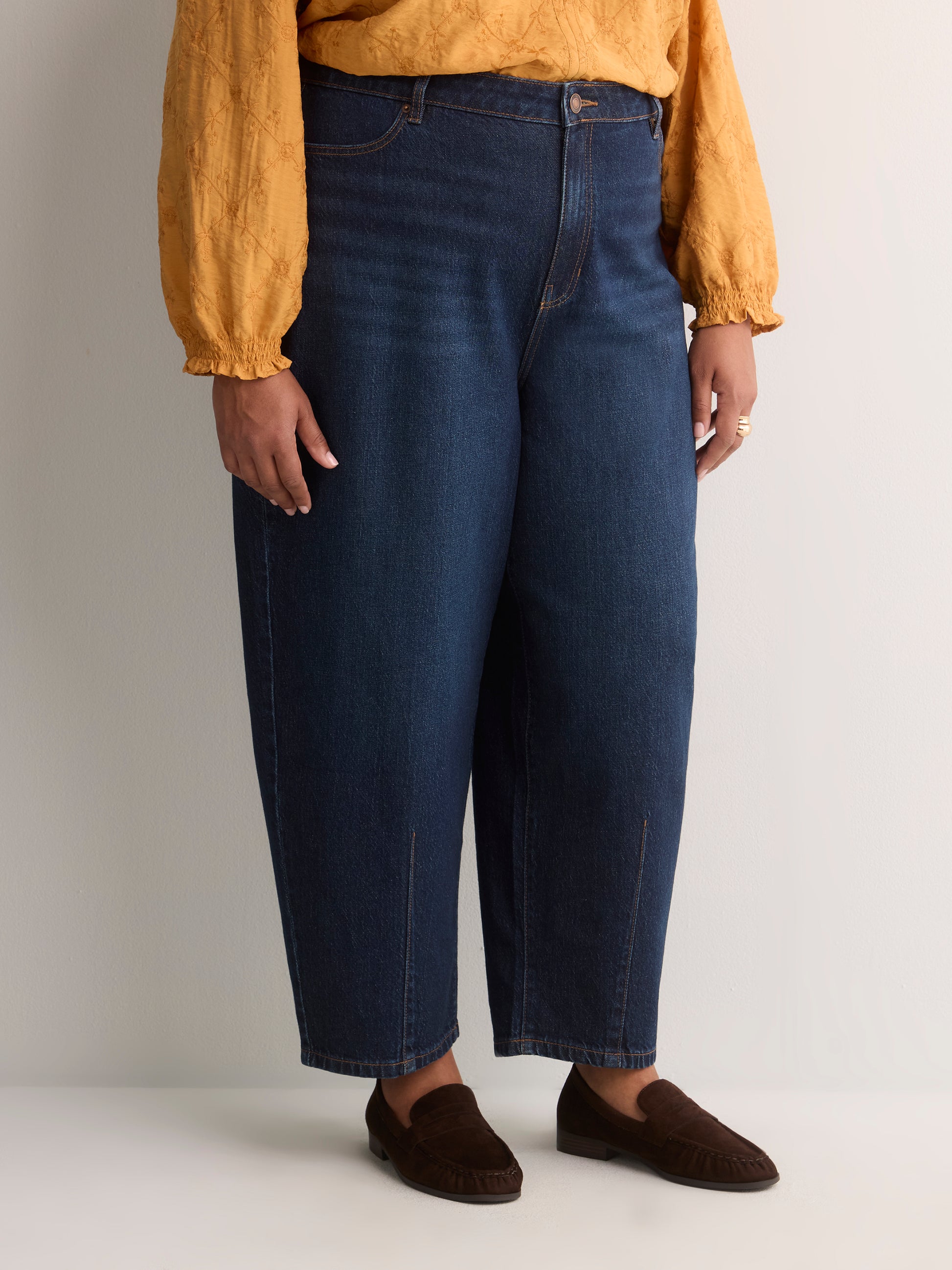 Classic-Fit High-Rise Barrel Jeans - d/C jeans