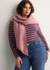 Brown Striped Boyfriend-Fit Long-Sleeve Rib Knit Tee