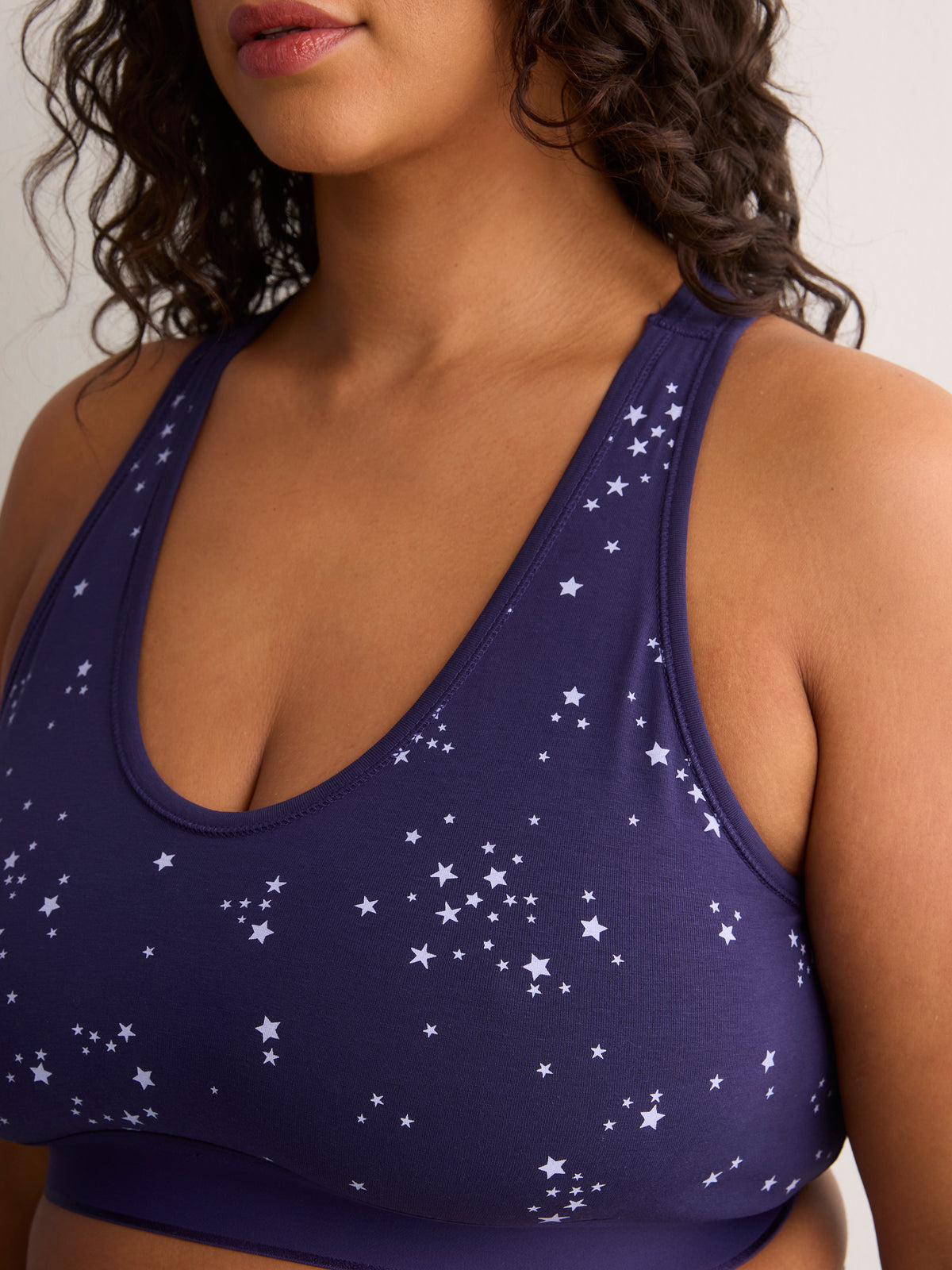 Star-Print Cotton Bralette - tiVOGLIO