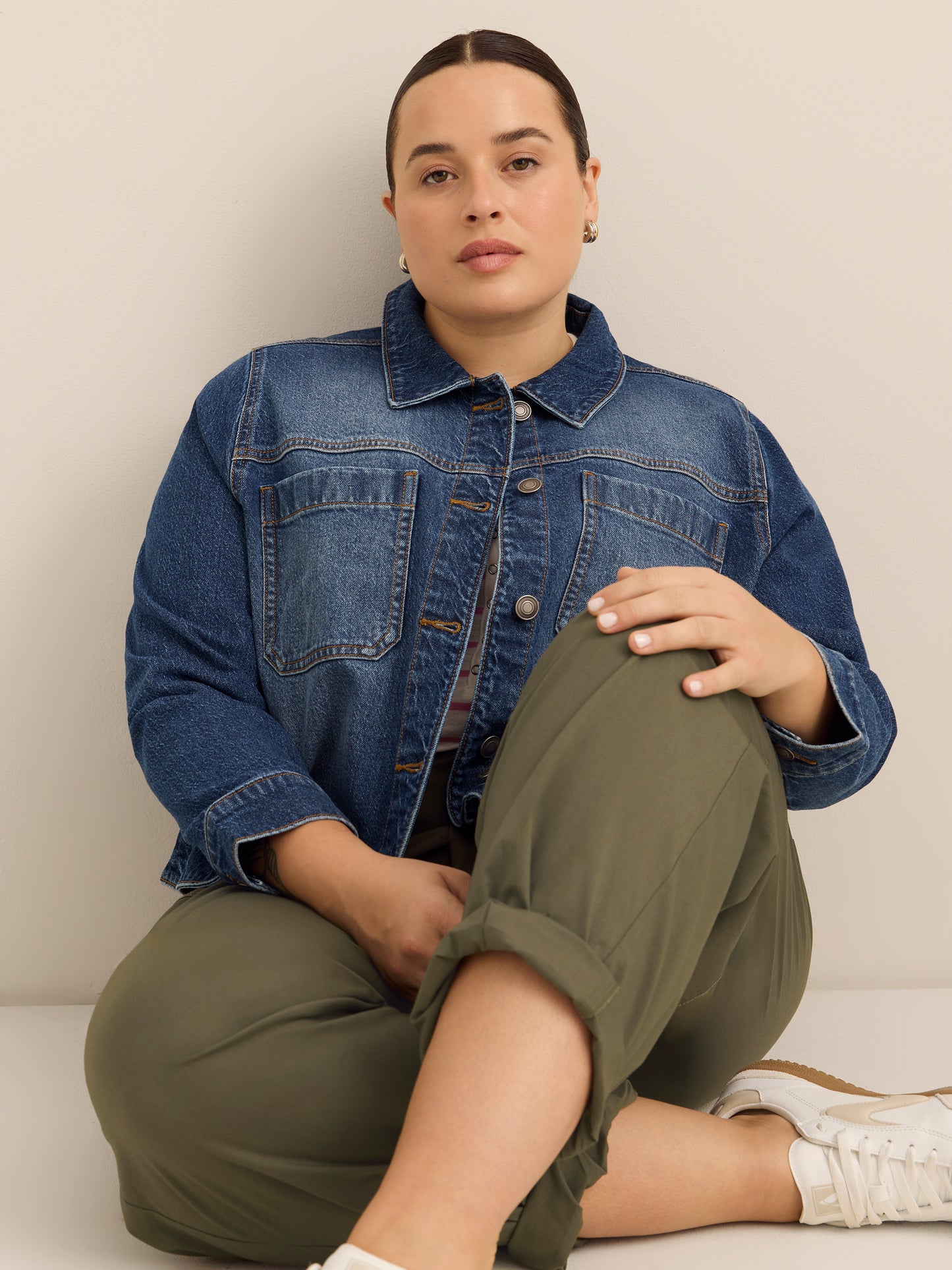 Pantalon en popeline à jambe ballon